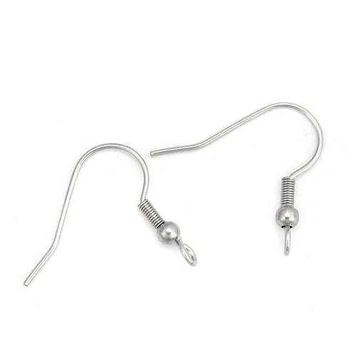 5 paires supports boucles d'oreilles hameçon acier inoxydable n°03