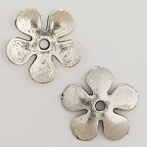 Breloque fleur métal n°027 argent