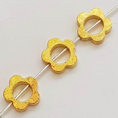 Breloque fleur métal n°033 doré x 10 pièces
