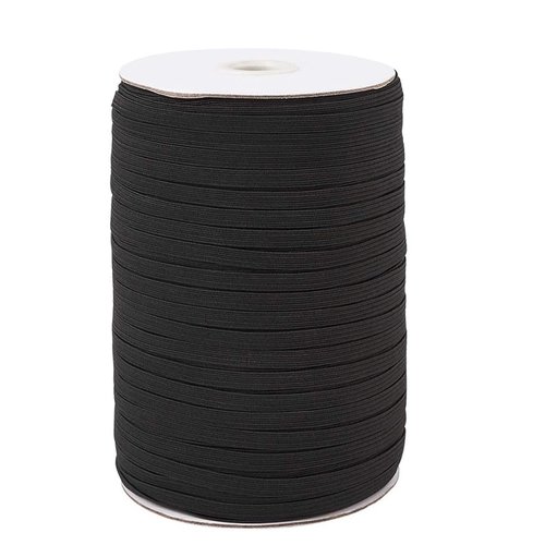 Élastique plat 3 mm noir au mètre ruban elastique