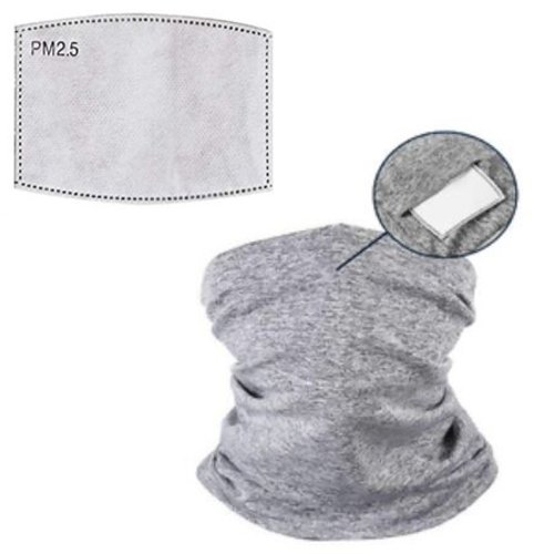 Cache-nez gris avec filtre et lavable