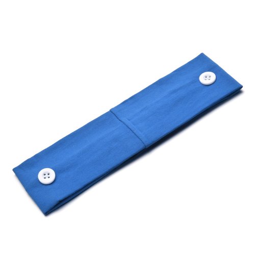 Bande de cheveux royal blue lavable avec boutons