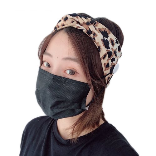 Bande de cheveux yellow brown lavable avec boutons