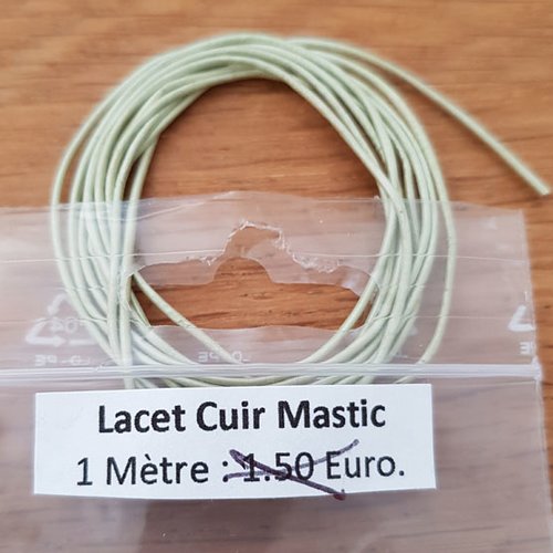 1 mètre cordon rond cuir lisse mastic 1 mm