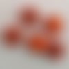 5 perles bois ronde 14/11 mm orange