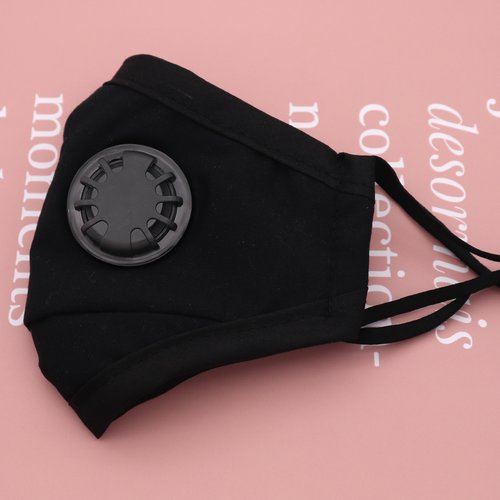 Masque lavable enfant et ajustable à filtre avec vanne de respiration unidirectionnelle.