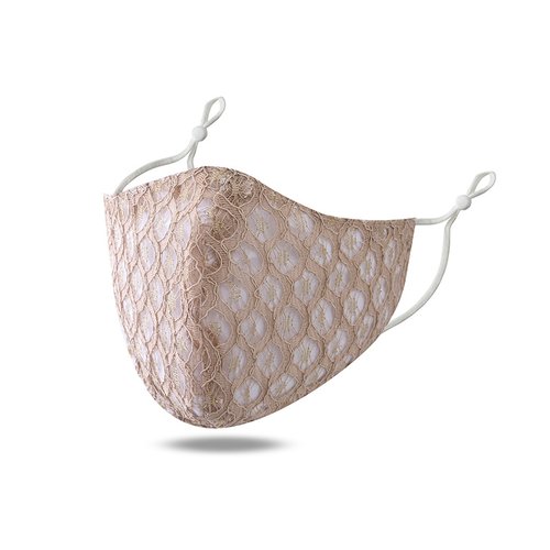 Masque lavable et ajustable dentelle fil doré n°08