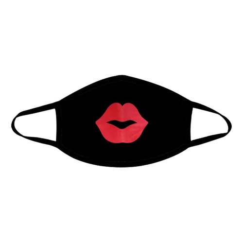 Masque lavable noir bouche a