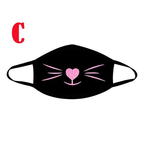 Masque lavable noir moustache c