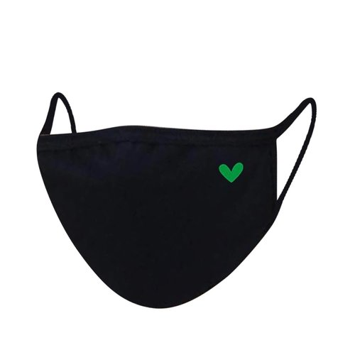 Masque lavable noir coeur b