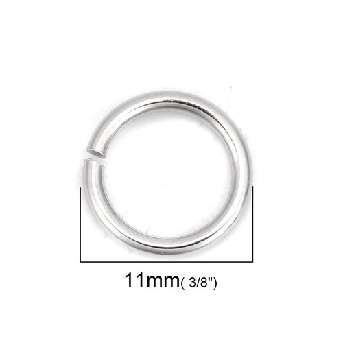 10 anneaux de jonction ouvert 11 mm inoxydable