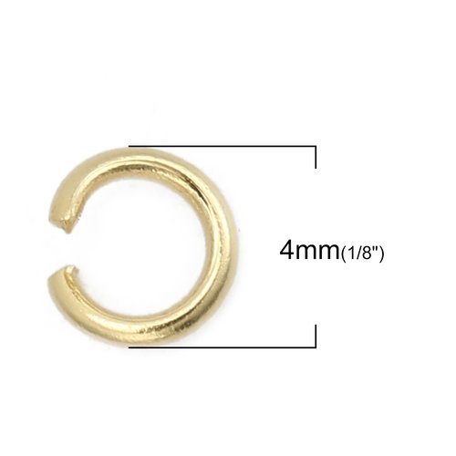 2 anneaux de jonction ouvert 04 mm inoxydable doré n°02