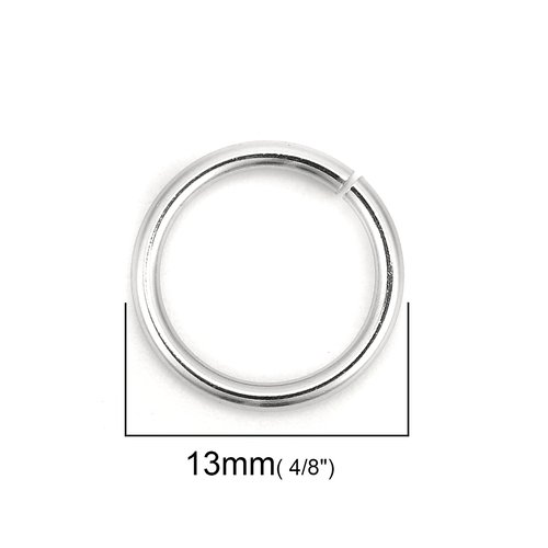 2 anneaux de jonction ouvert 13 mm inoxydable