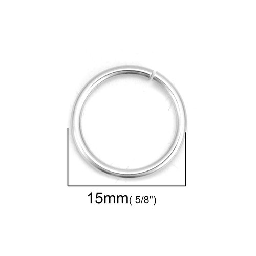 20 anneaux de jonction ouvert 15 mm inoxydable