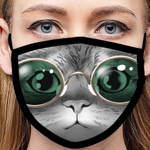 Masque lavable impression chat c-02
