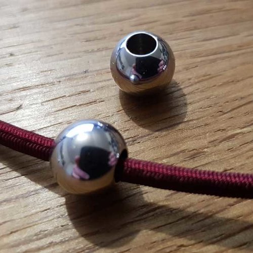 Perle 10 mm acier inoxydable n°01