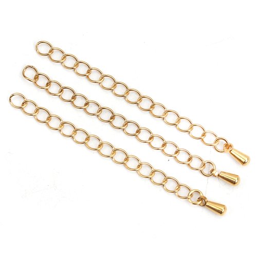 Chaîne d'extension pour collier bracelet en acier inoxydable 6 cm n°03 doré