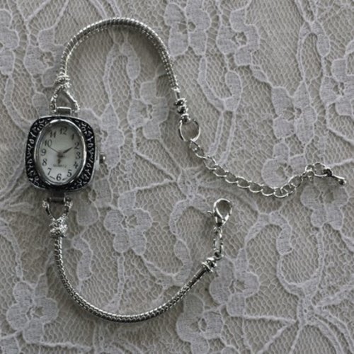 Bracelet chaîne pour cadran de montre style européen avec fermoir mousqueton 7 x 8.5 cm