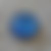 Cabochon rond en verre 12mm fleur bleu 038 