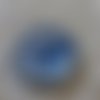 Cabochon rond en verre 12mm fleur bleu 028 