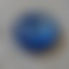 Cabochon rond en verre 12mm fleur bleu 022 