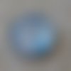 Cabochon rond en verre 12mm fleur bleu 014 