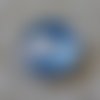 Cabochon rond en verre 12mm fleur bleu 009 