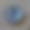 Cabochon rond en verre 12mm fleur bleu 008 