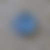Cabochon rond en verre 12mm fleur bleu 005 
