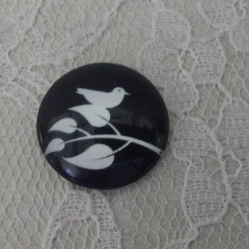 Cabochon rond en verre 20mm oiseaux 013 