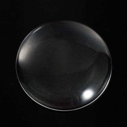 Cabochon rond 50 mm en verre transparent