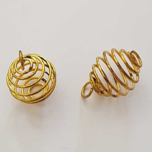 Perle spiral ressort cage 19 mm doré n°06
