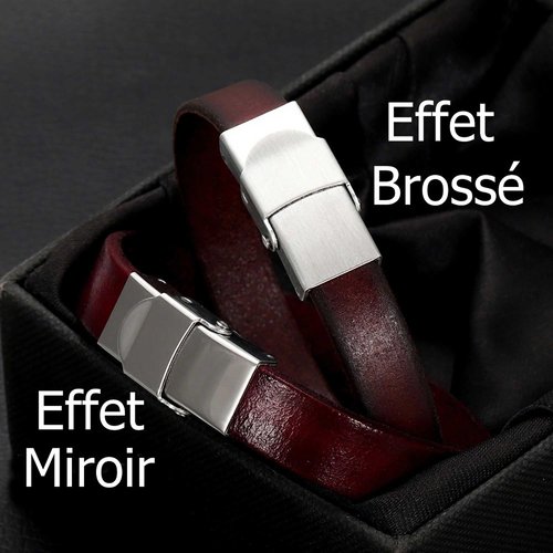 Fermoir clip griffe pour cuir 14 mm de large brossé