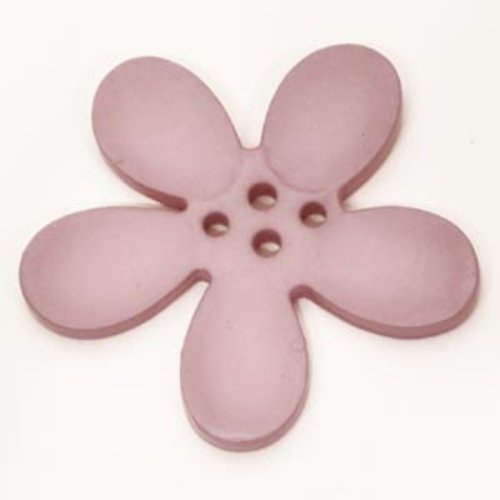 Fleur orchidée résine 4 trous 40 x 3 mm parme clair