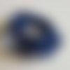 Bracelet manchette 3 tours de 56 mm fermoir ceinture n°01 bleu