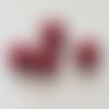 Perle ronde verre effet nacré rouge 10 mm n°01