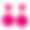 Boucle d'oreille puce double face 8 mm et poussoir perle de 16 mm n°03