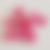 Perle plate plastique carré rose foncé 10 mm n°01