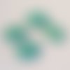 Perle ovale craquelé turquoise 17 mm n°01