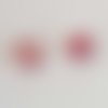Perle ronde verre œil de chat rose et strass 10 mm n°01