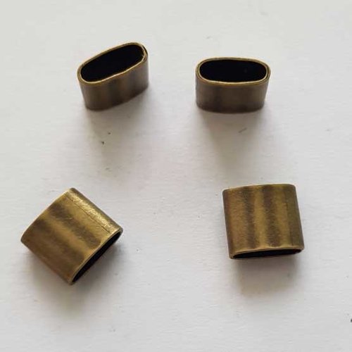 Perle passant rectangle pour cuir 06 mm bronze n°06
