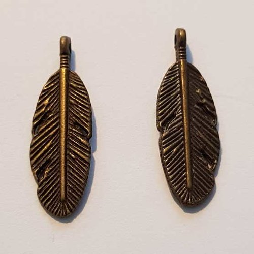 Breloque plume n°07 bronze