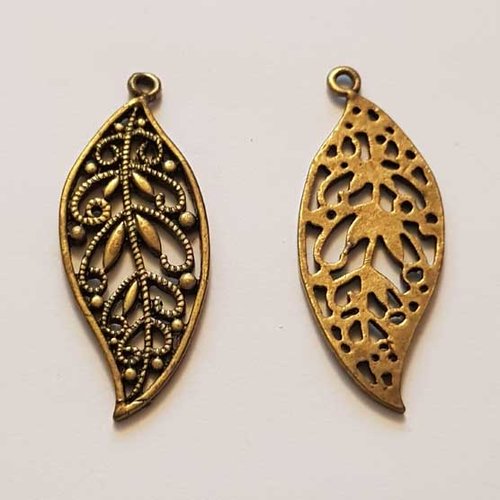 Breloque fleur métal n°138 bronze