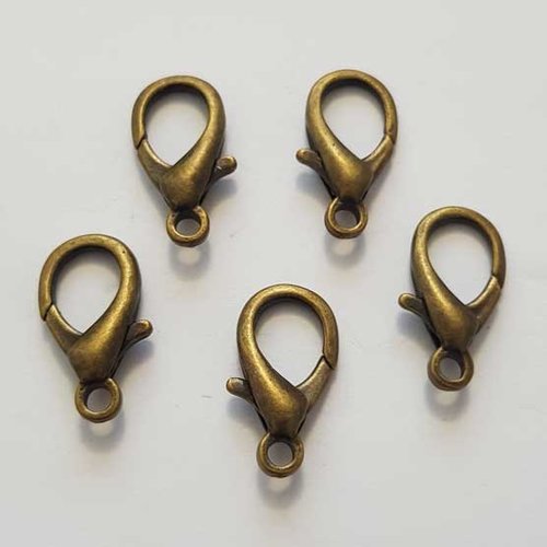 1 fermoir mousqueton 23 x 12 mm bronze