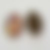 Pendentif cabochon ovale 25 x 18 mm en verre fantaisie n°02-02