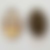 Pendentif cabochon ovale 25 x 18 mm en verre fantaisie n°08-02