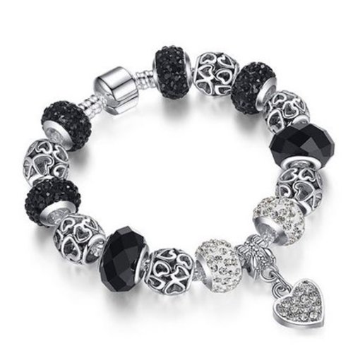 Bracelet européen 3 mm réalisé métal argenté n°041