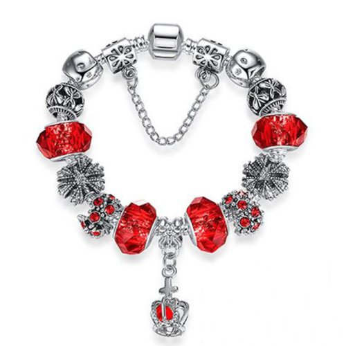 Bracelet européen 3 mm réalisé métal argenté n°049