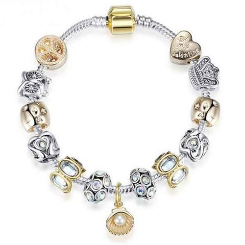 Bracelet européen 3 mm réalisé métal argenté n°087