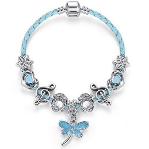 Bracelet européen 3 mm réalisé métal argenté n°136